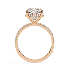 Lab Diamond Cushion Cut Solitaire Accent Engagement Ring