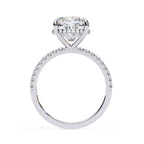 Lab Diamond Cushion Cut Solitaire Accent Engagement Ring