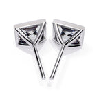 Bezel Set Princess Diamond Stud Earrings