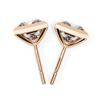 Bezel Set Princess Diamond Stud Earrings
