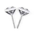 Bezel Set Princess Diamond Stud Earrings