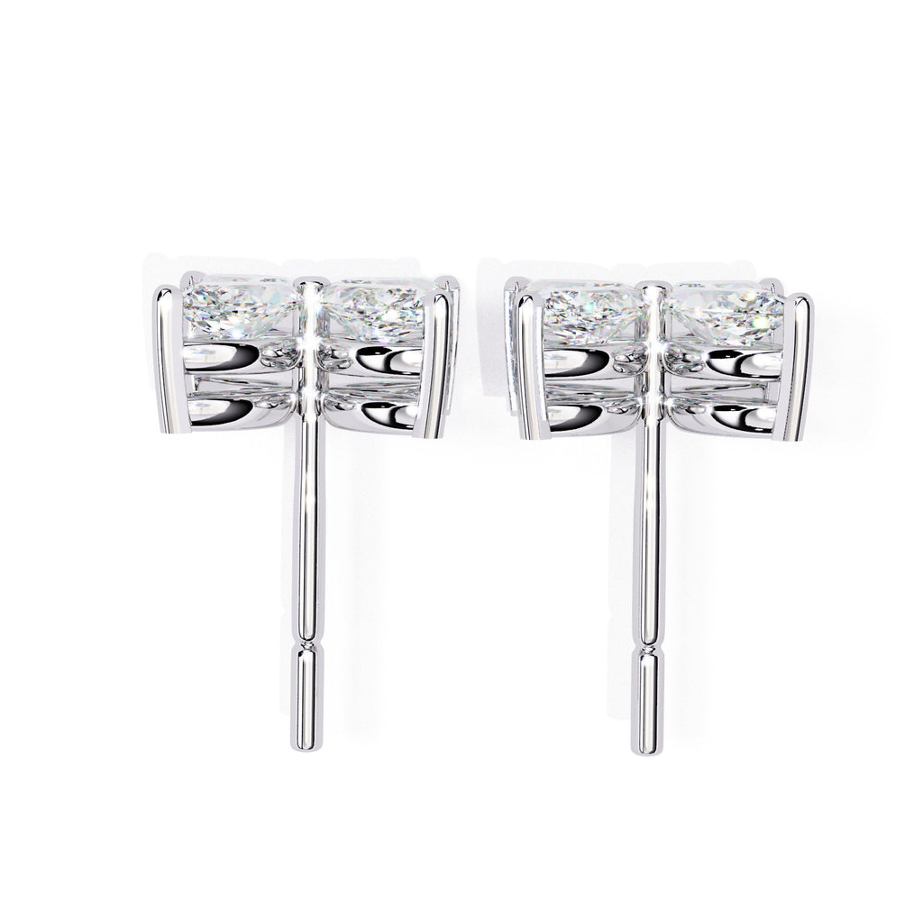 Marquise Cut Diamond Floral Stud Earrings