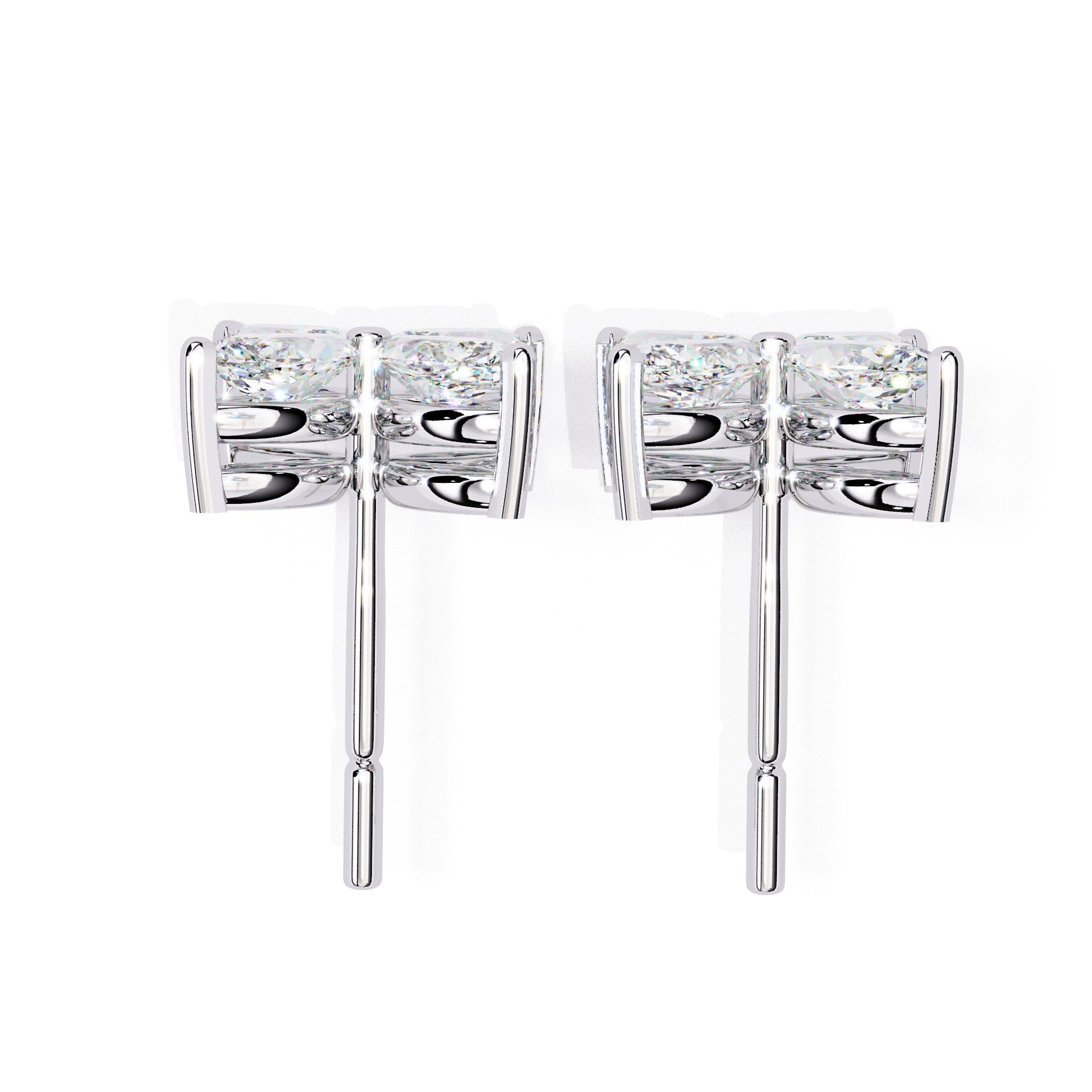 Marquise Cut Diamond Floral Stud Earrings