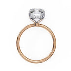 Emerald Diamond Hidden Halo Engagement Ring