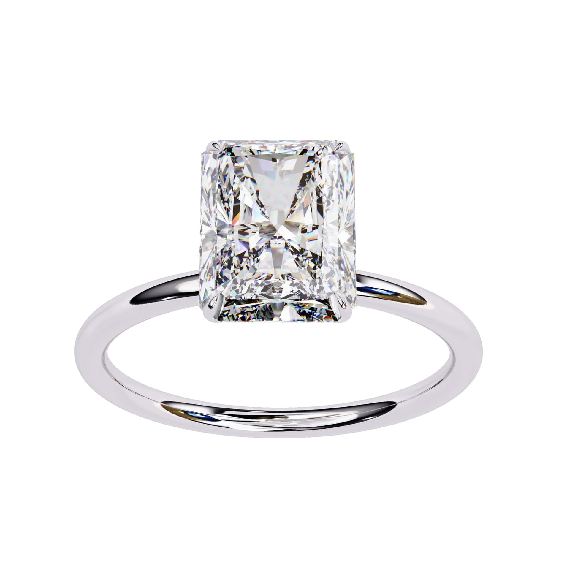 Radiant Lab Diamond Solitaire Engagement Ring