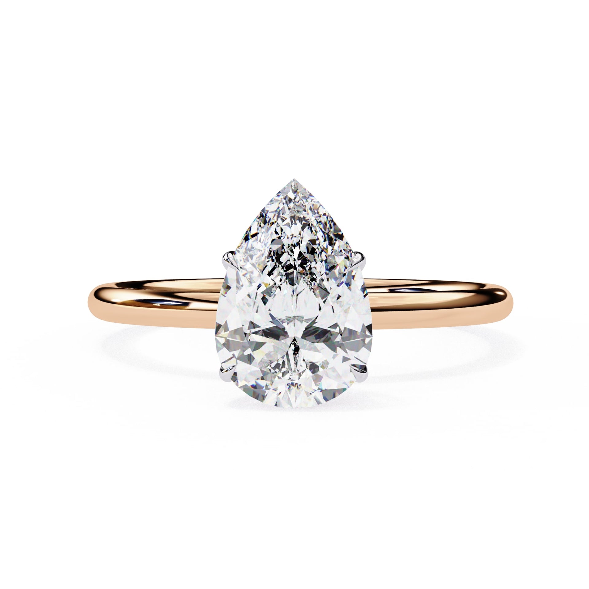 Classic Pear Diamond Solitaire Engagement Ring