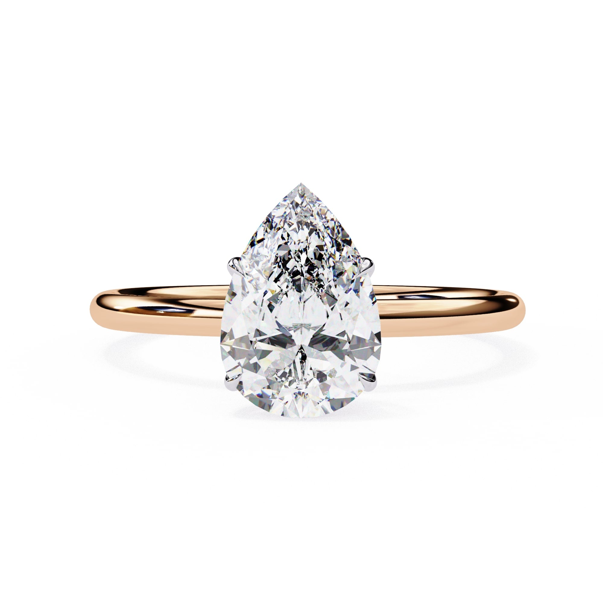 Classic Pear Diamond Solitiare Engagement Ring