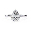 0.89 Carat Lab Grown Pear Shaped Diamond Solitaire Engagement Ring