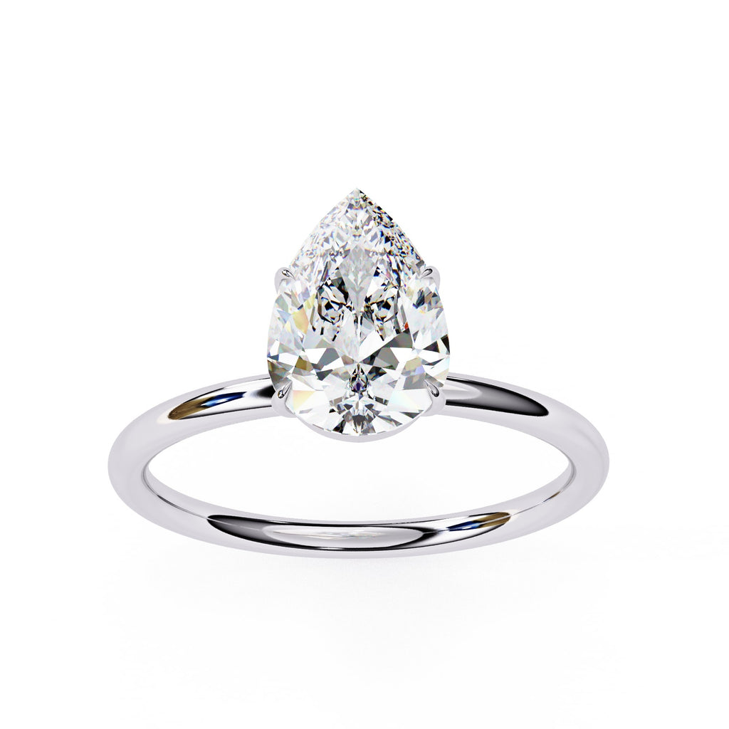 Classic Pear Diamond Solitiare Engagement Ring