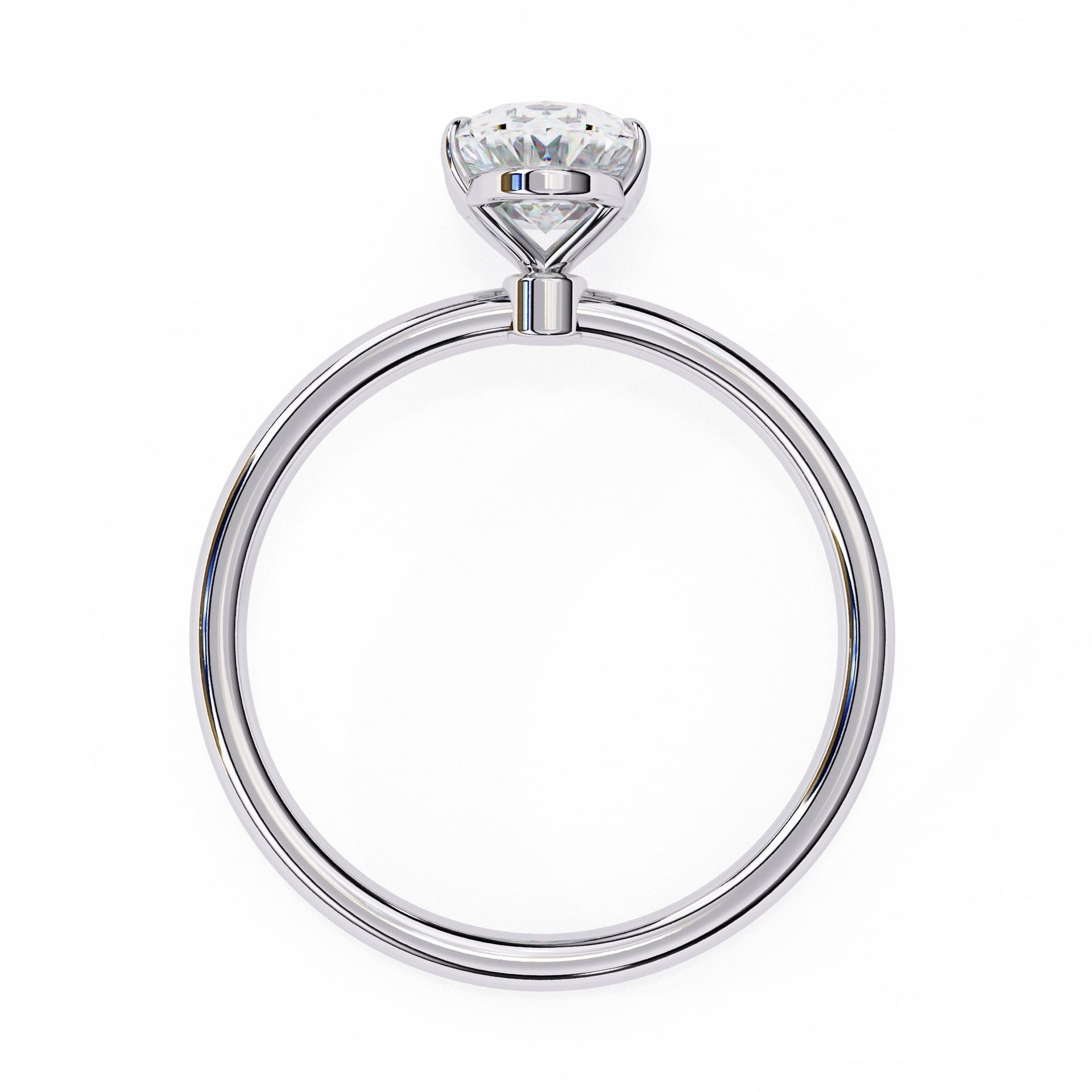Oval Cut Solitaire Lab Diamond Engagement Ring