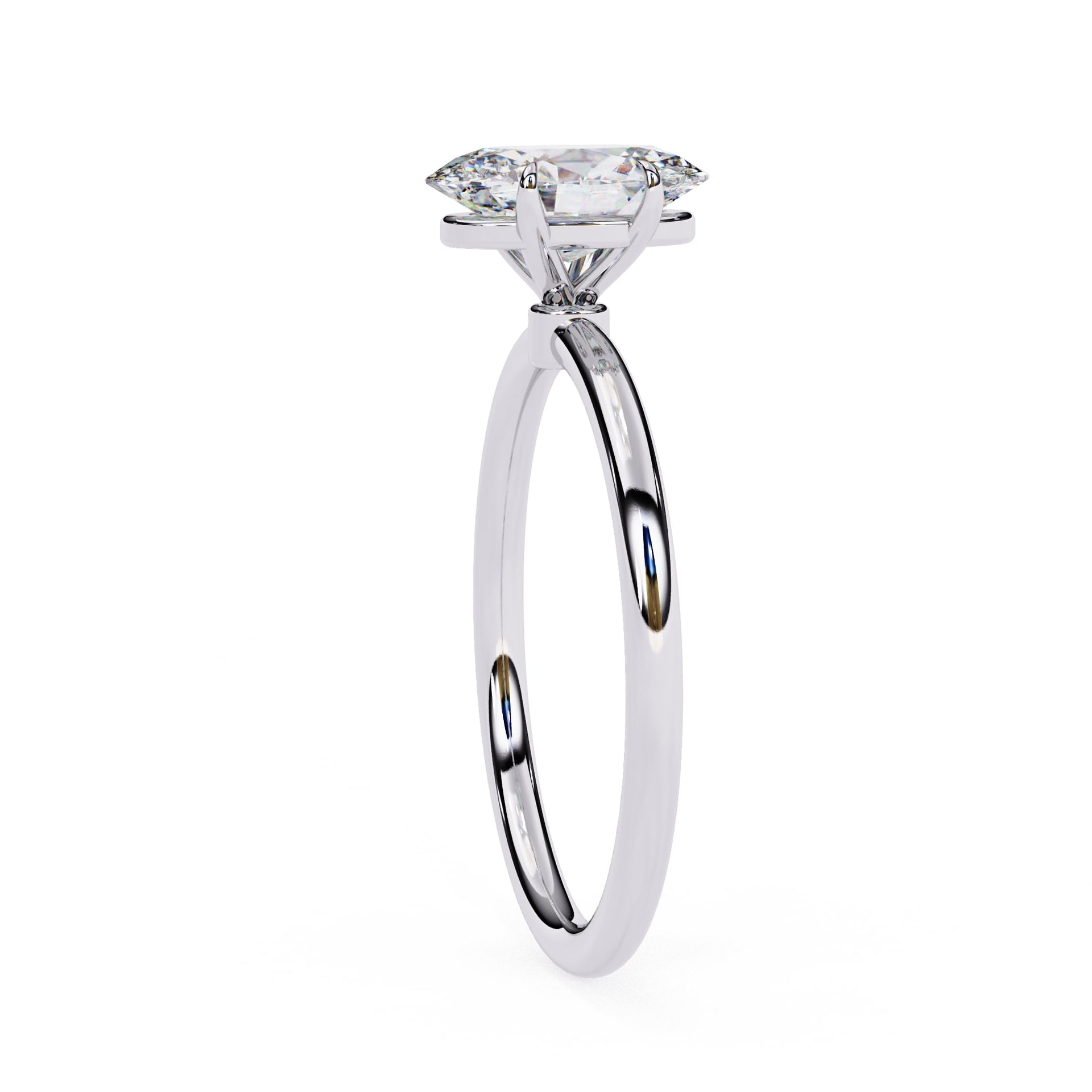 Oval Cut Solitaire Lab Diamond Engagement Ring