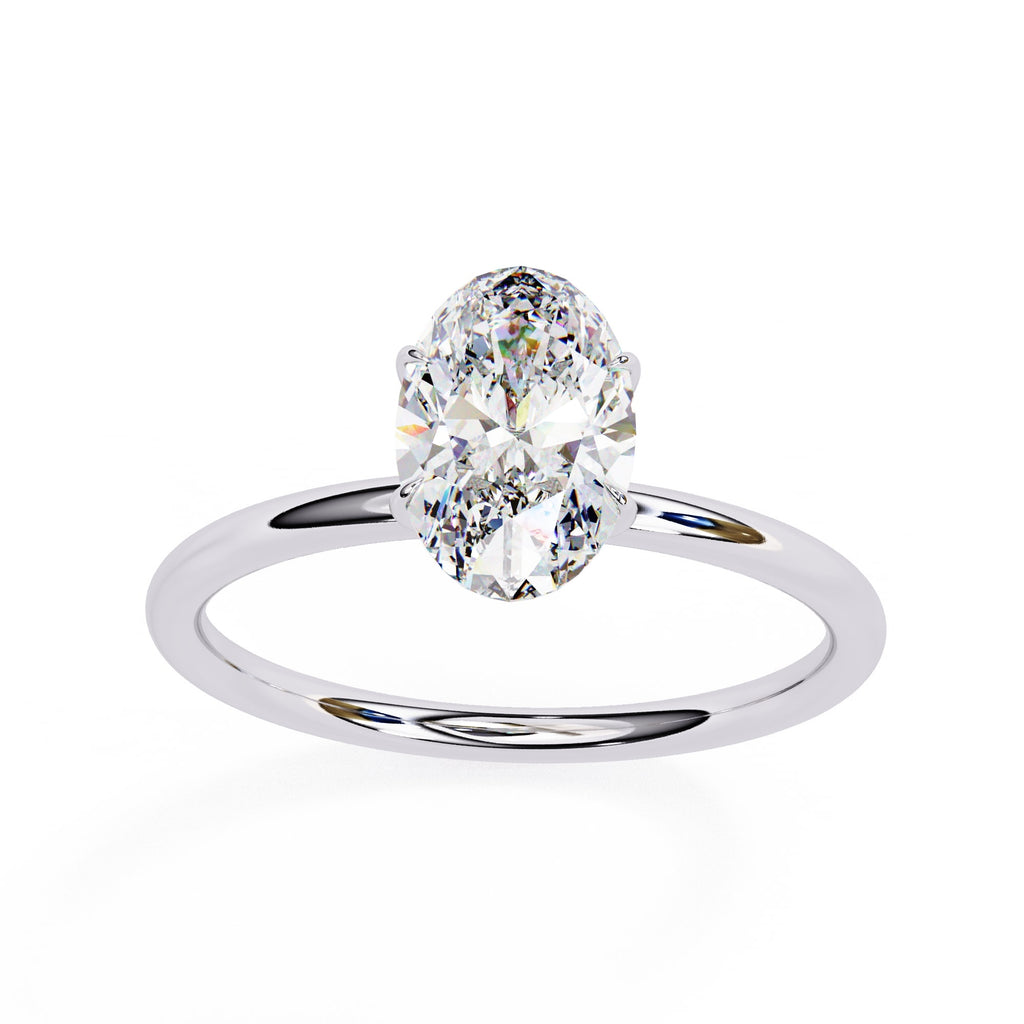 Oval Cut Solitaire Lab Diamond Engagement Ring
