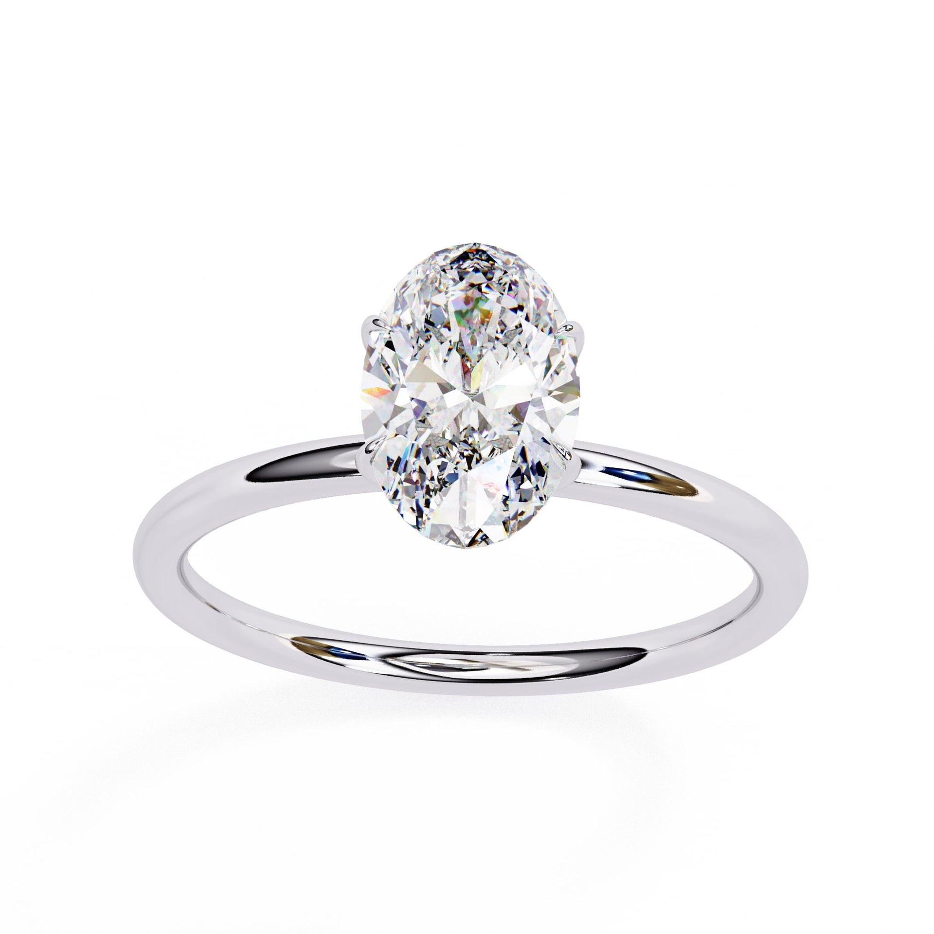Oval Cut Solitaire Lab Diamond Engagement Ring