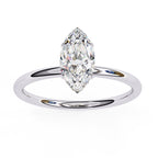 Marquise Cut Lab Diamond Solitaire Engagement Ring