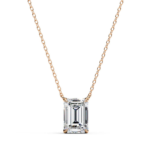 Elegant Emerald 4 Prong Pendant