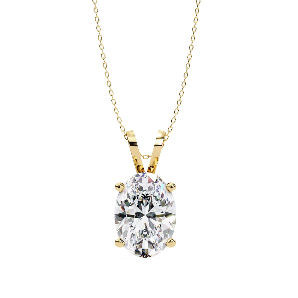 2.48 Carat Lab Grown Oval cut Diamond Pendant Necklace