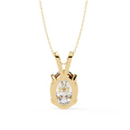 Modern Oval 4 Prong Pendant