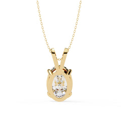Modern Oval 4 Prong Pendant