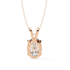 Modern Oval 4 Prong Pendant