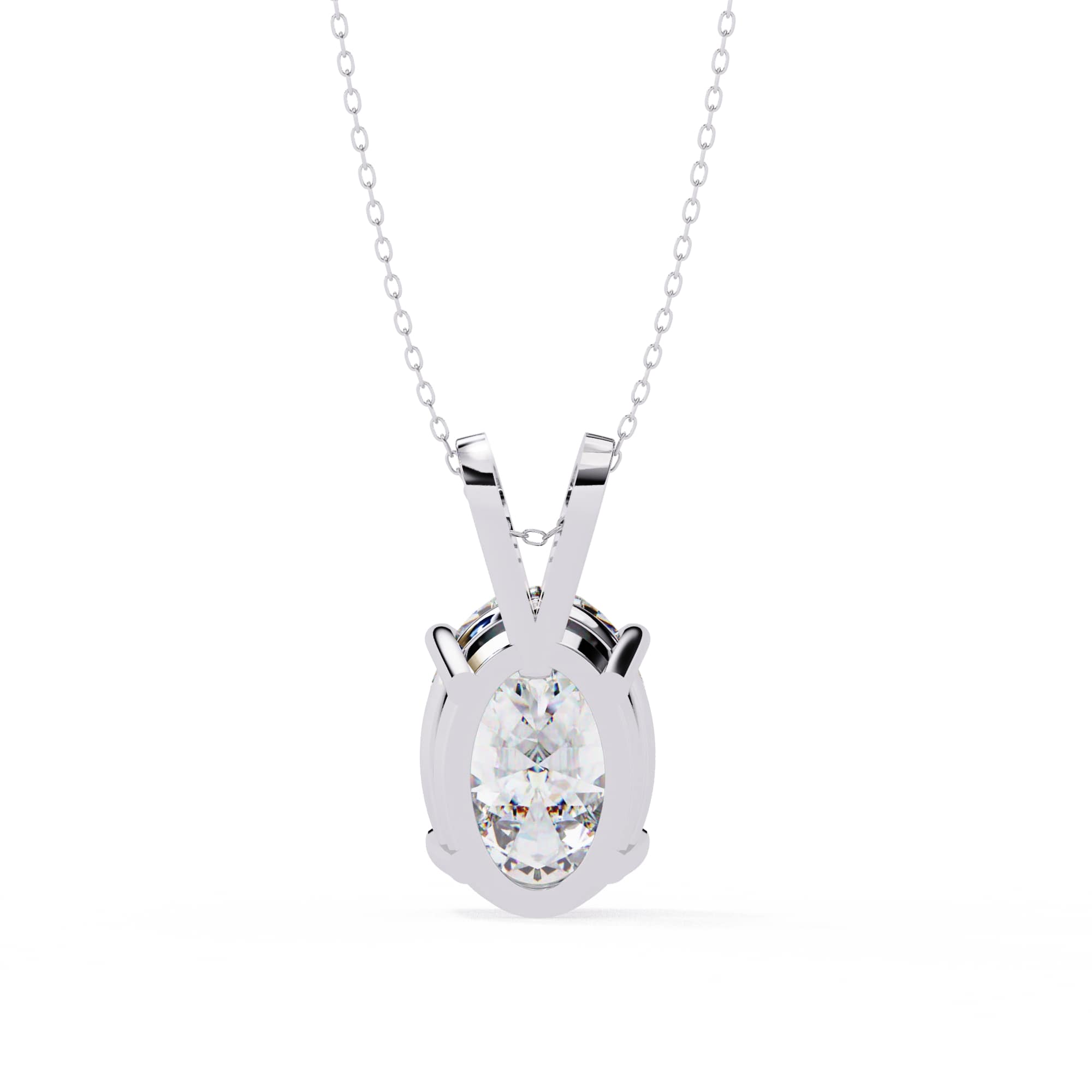 Modern Oval 4 Prong Pendant