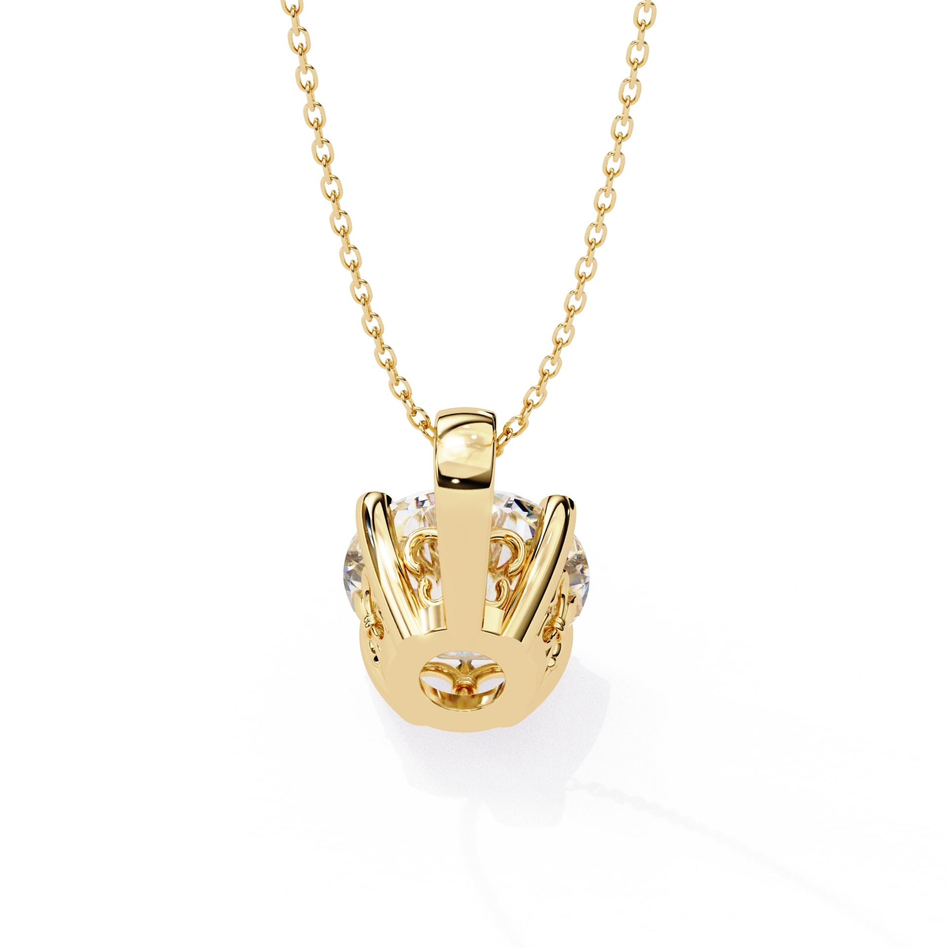 Charming 4 Prong Round  Lab Diamond Pendant