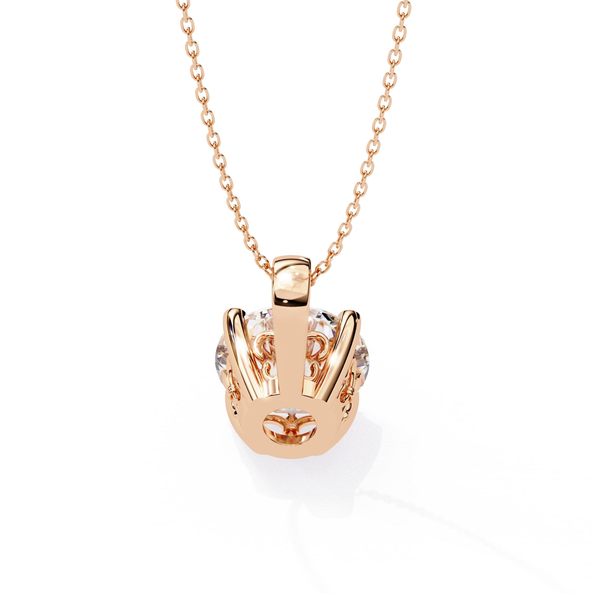 Charming 4 Prong Round  Lab Diamond Pendant