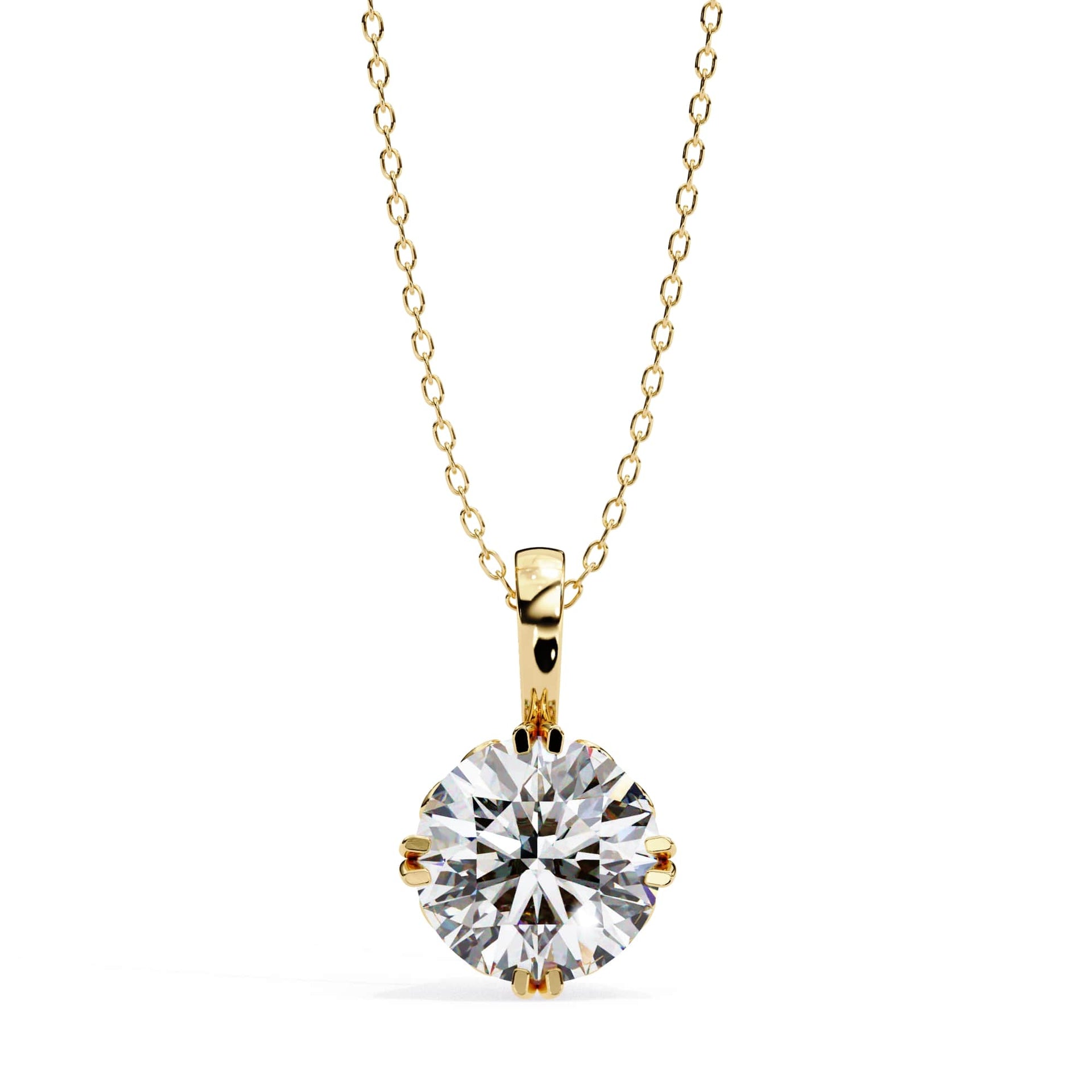 Lab Grown Round Diamond Solitaire Pendant