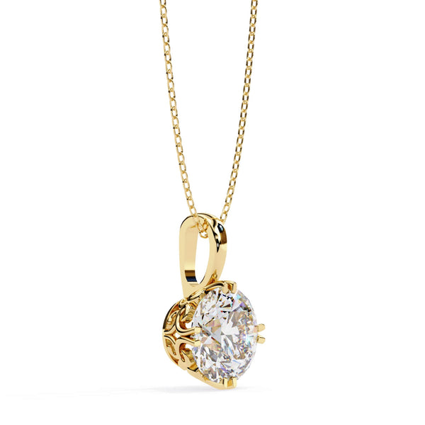 Lab Grown Round Diamond Solitaire Pendant