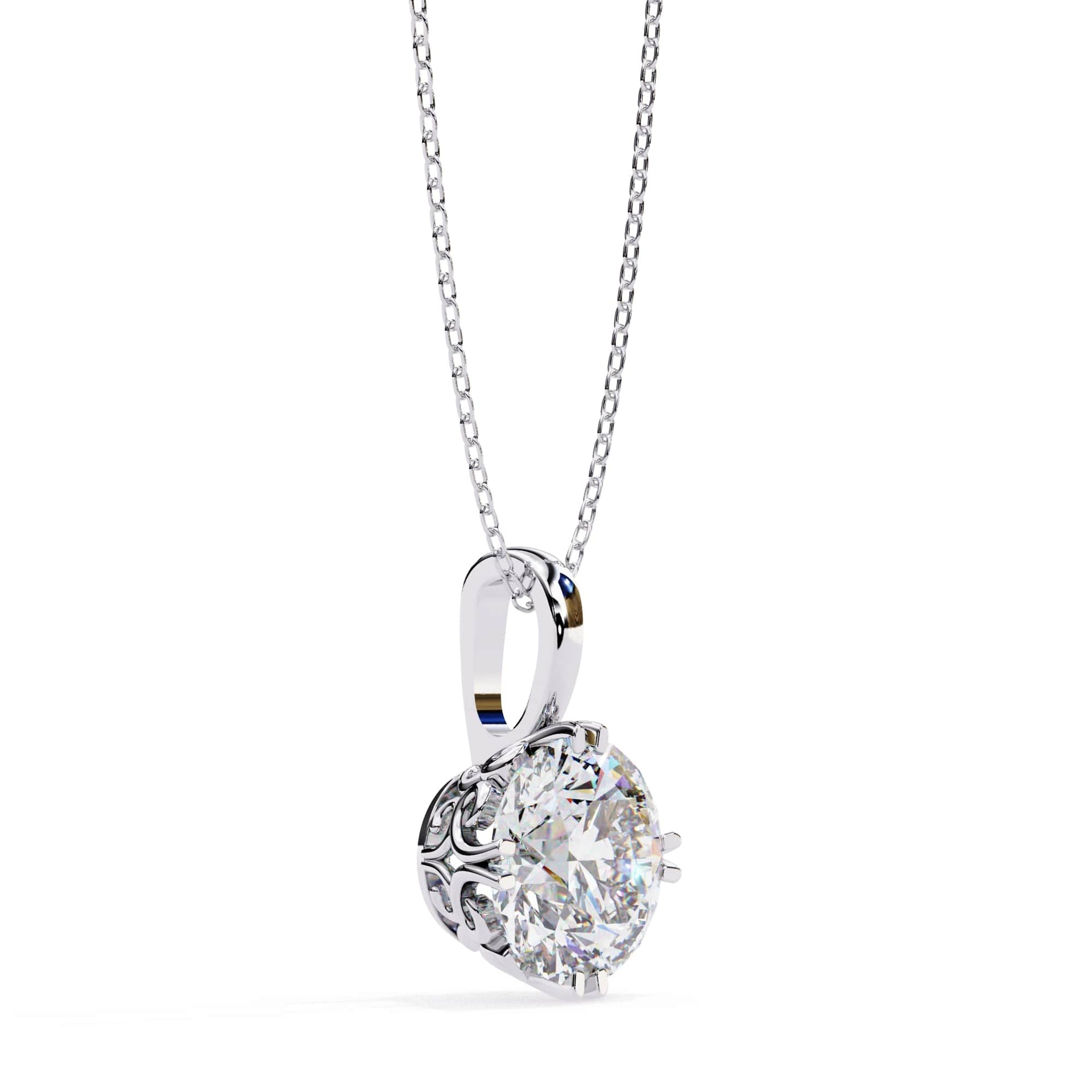 Lab Grown Round Diamond Solitaire Pendant