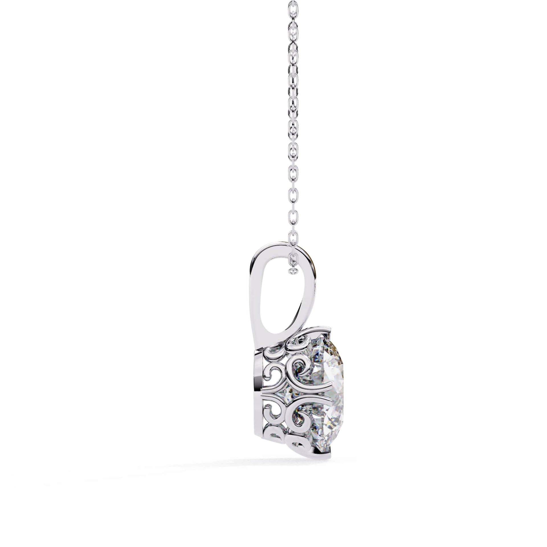 Lab Grown Round Diamond Solitaire Pendant