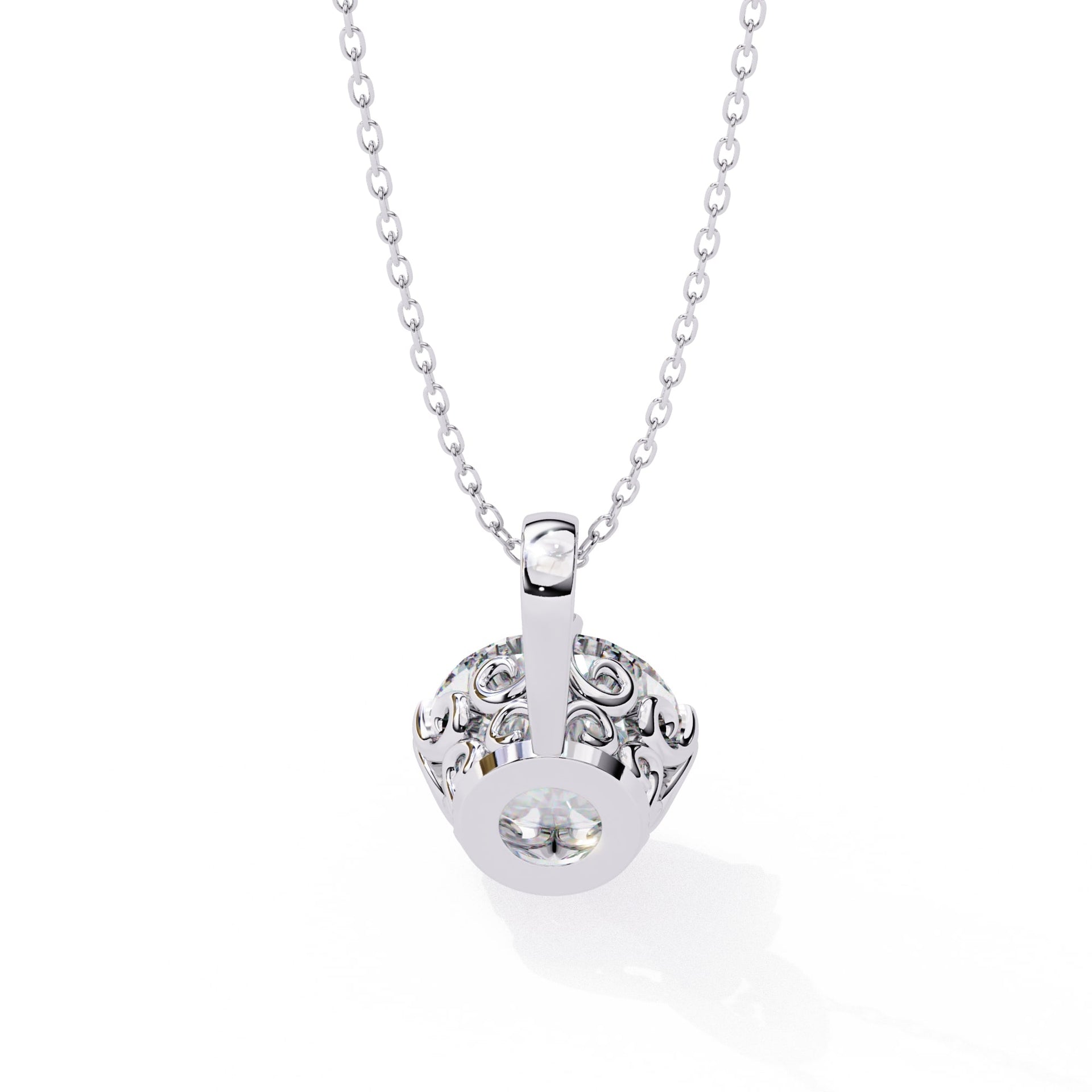 Lab Grown Round Diamond Solitaire Pendant