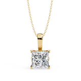 2.62 Carat  Prong Princess Cut Lab Grown Diamond Pendant