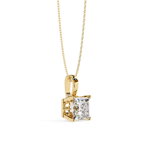 4 Prong Princess Cut Lab Grown Diamond Pendant