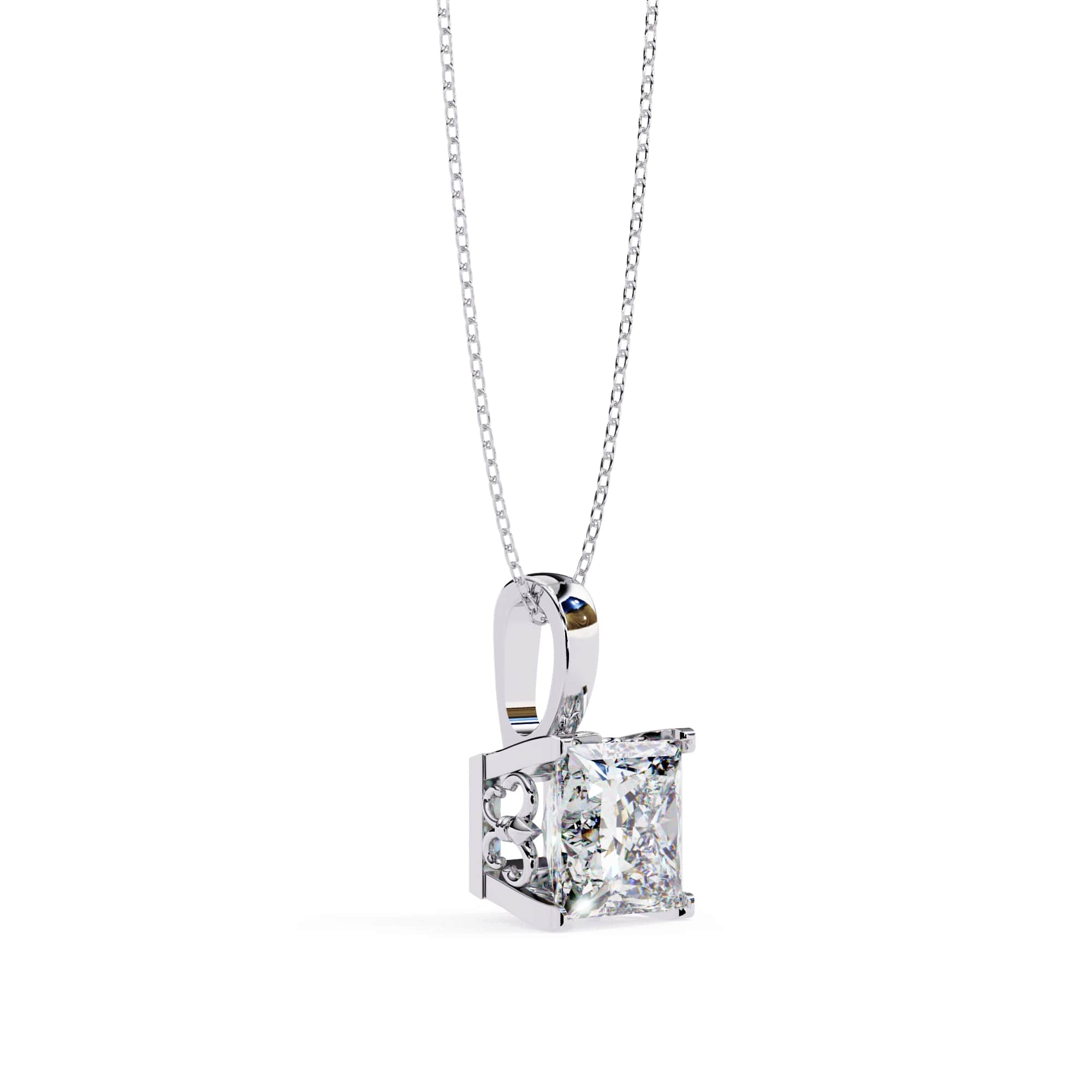 Modern Princess 4 Prong Pendant