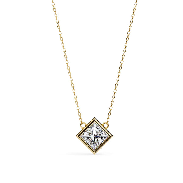 Stylish Princess Cut Bezel Pendant