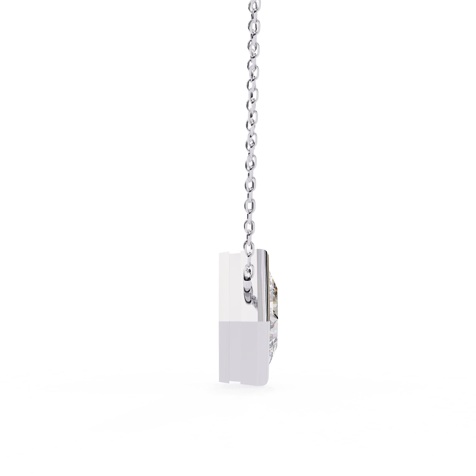 Stylish Princess Cut Bezel Pendant