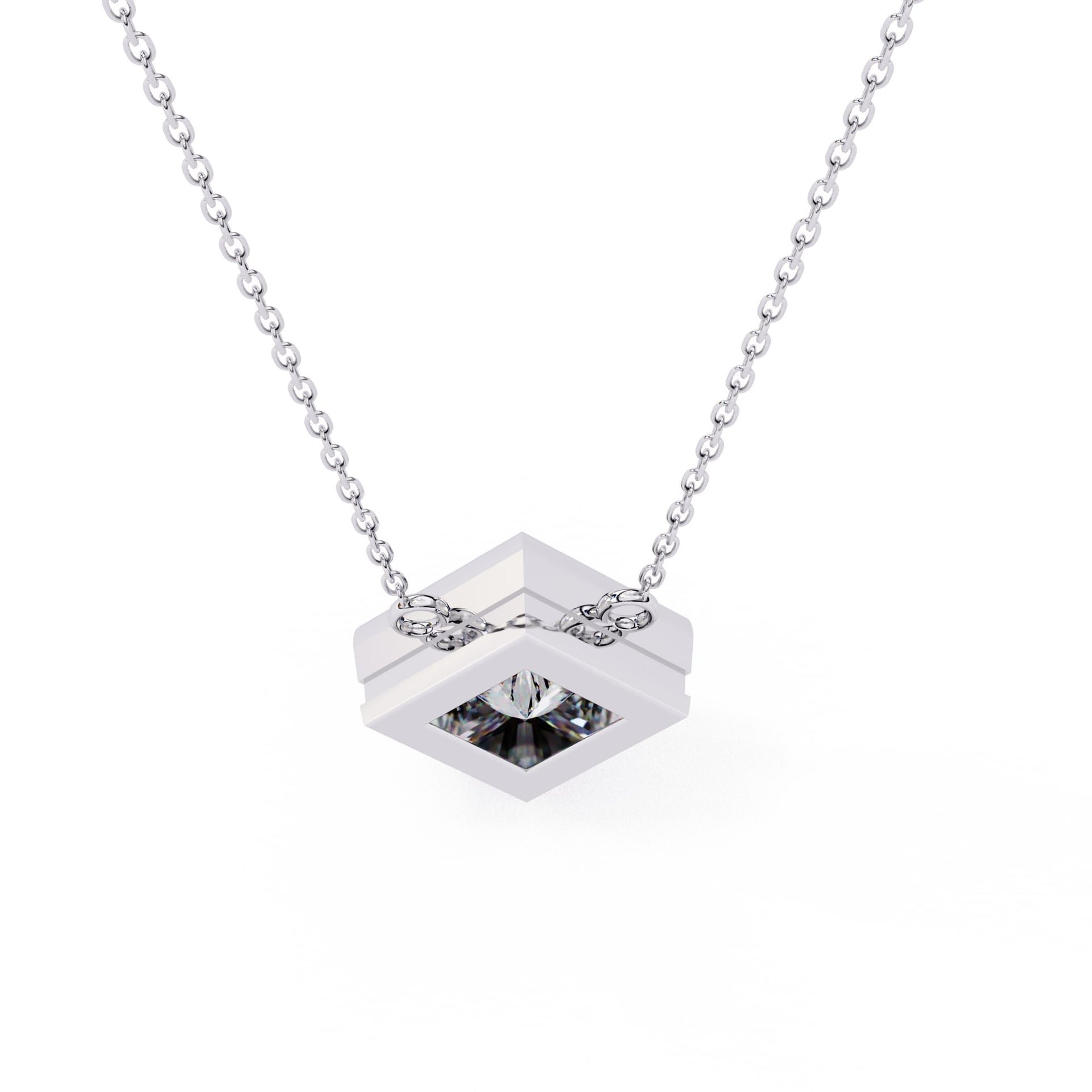 Stylish Princess Cut Bezel Pendant
