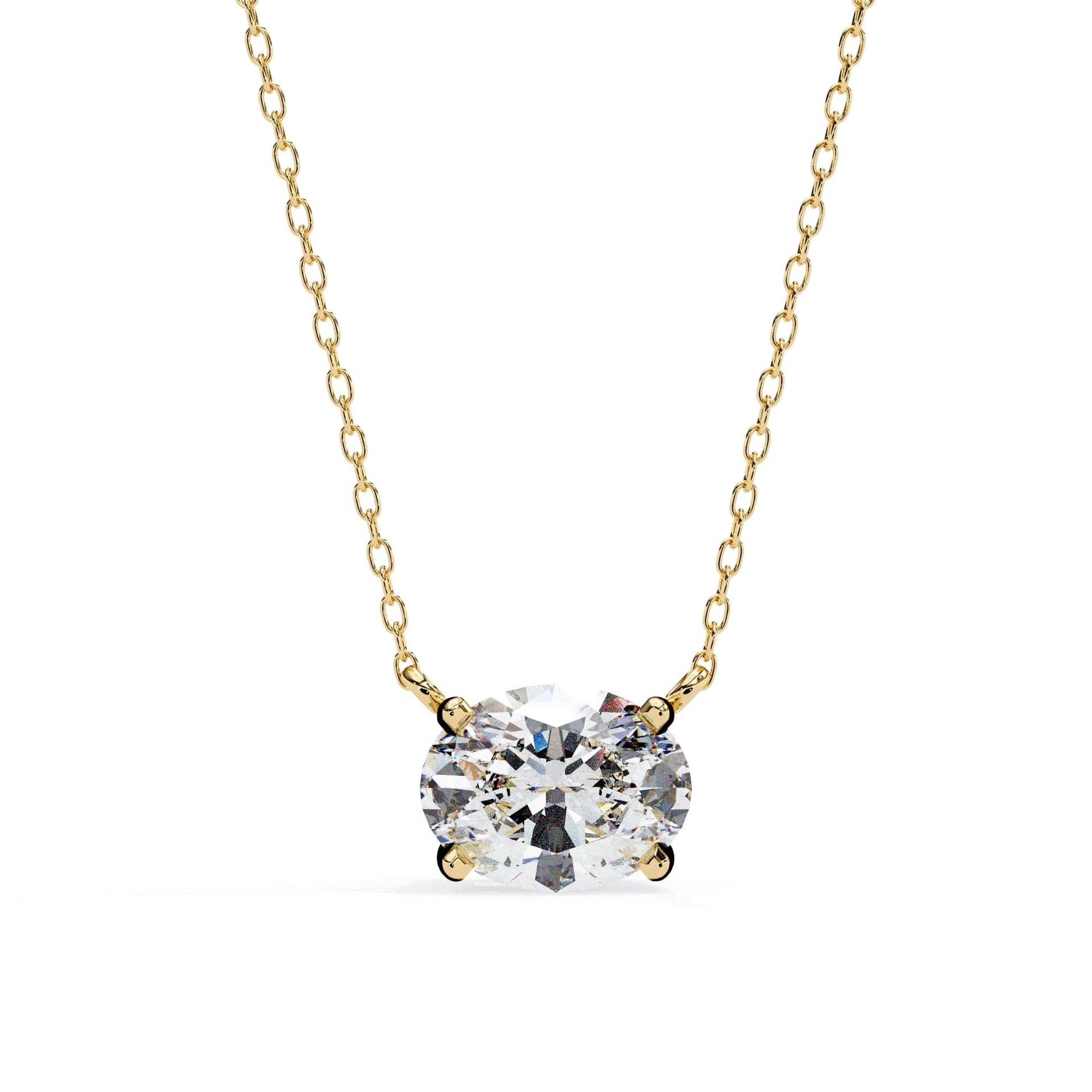 Classic Oval Lab Diamond Basket Pendant