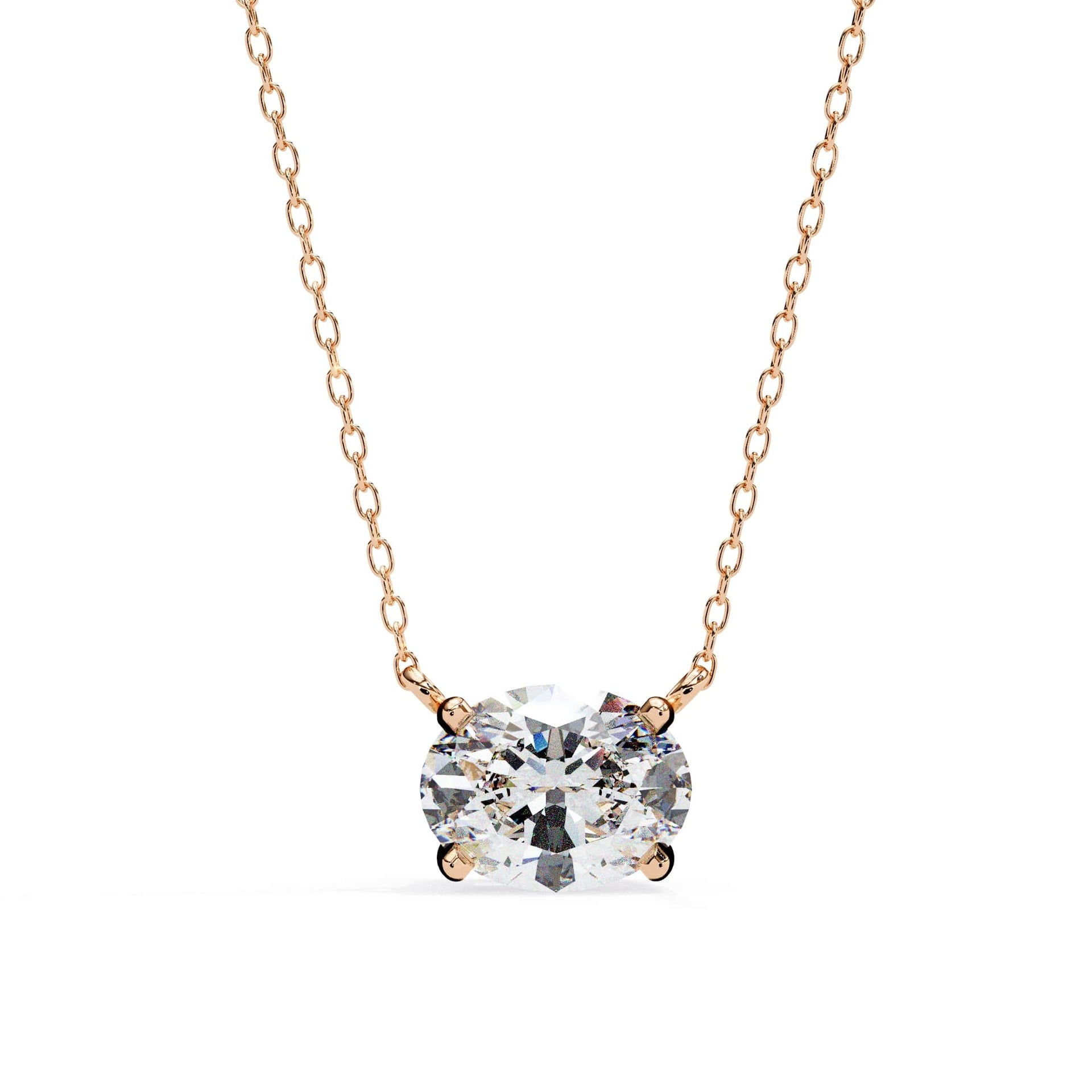 Classic Oval Lab Diamond Basket Pendant