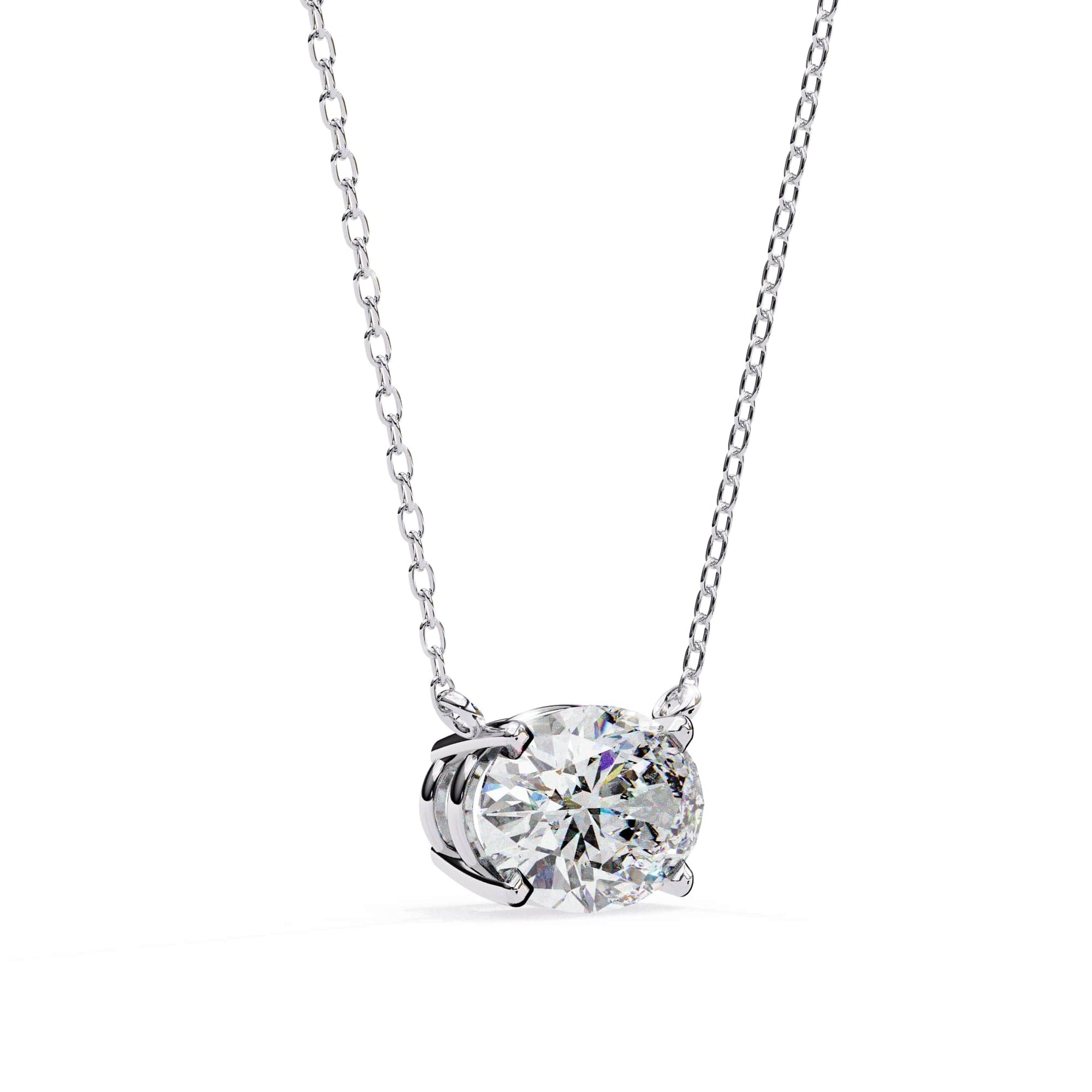 Classic Oval Lab Diamond Basket Pendant