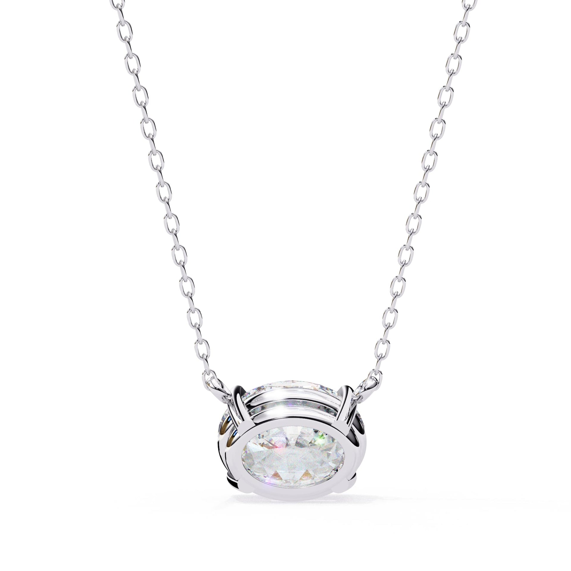 Classic Oval Lab Diamond Basket Pendant