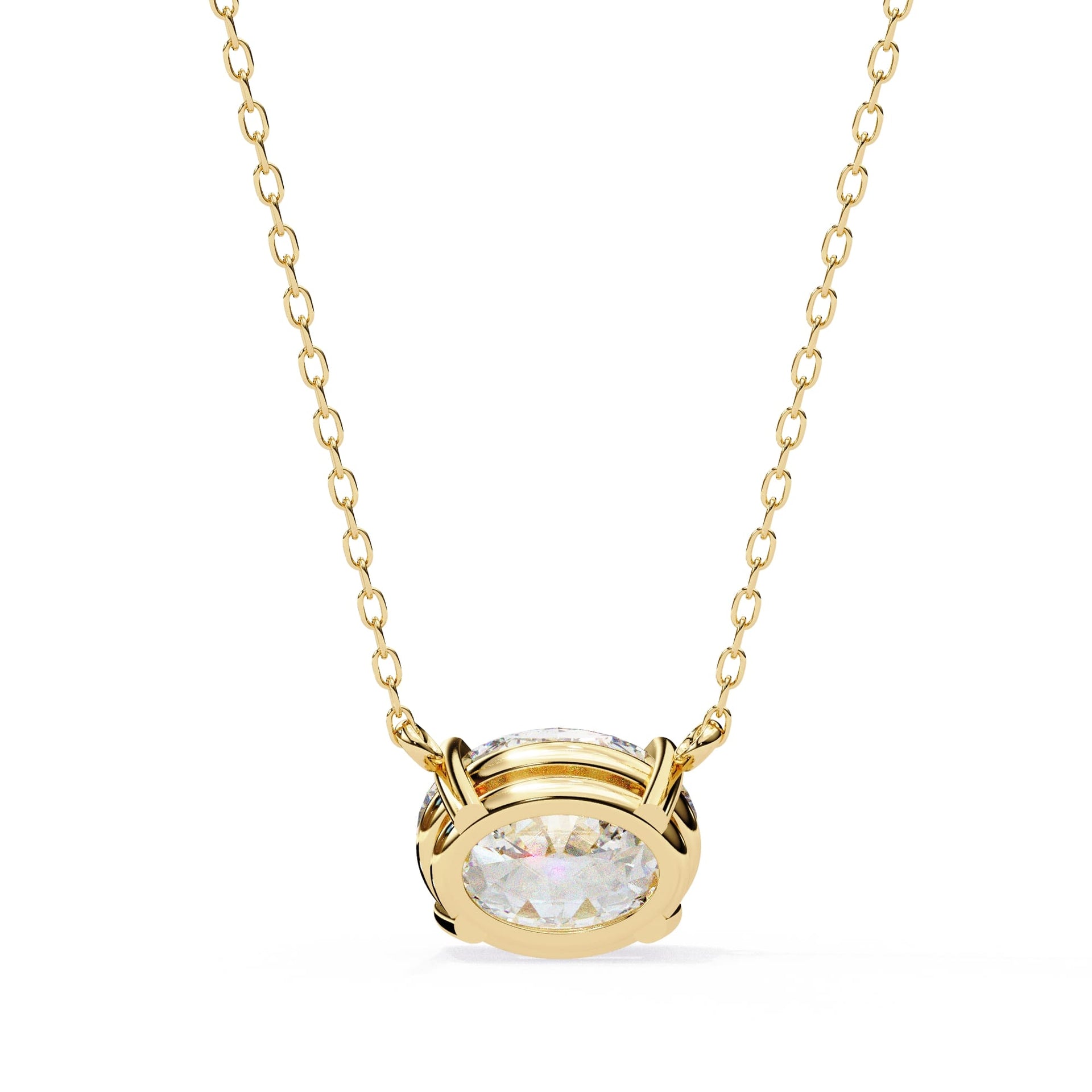 Classic Oval Lab Diamond Basket Pendant