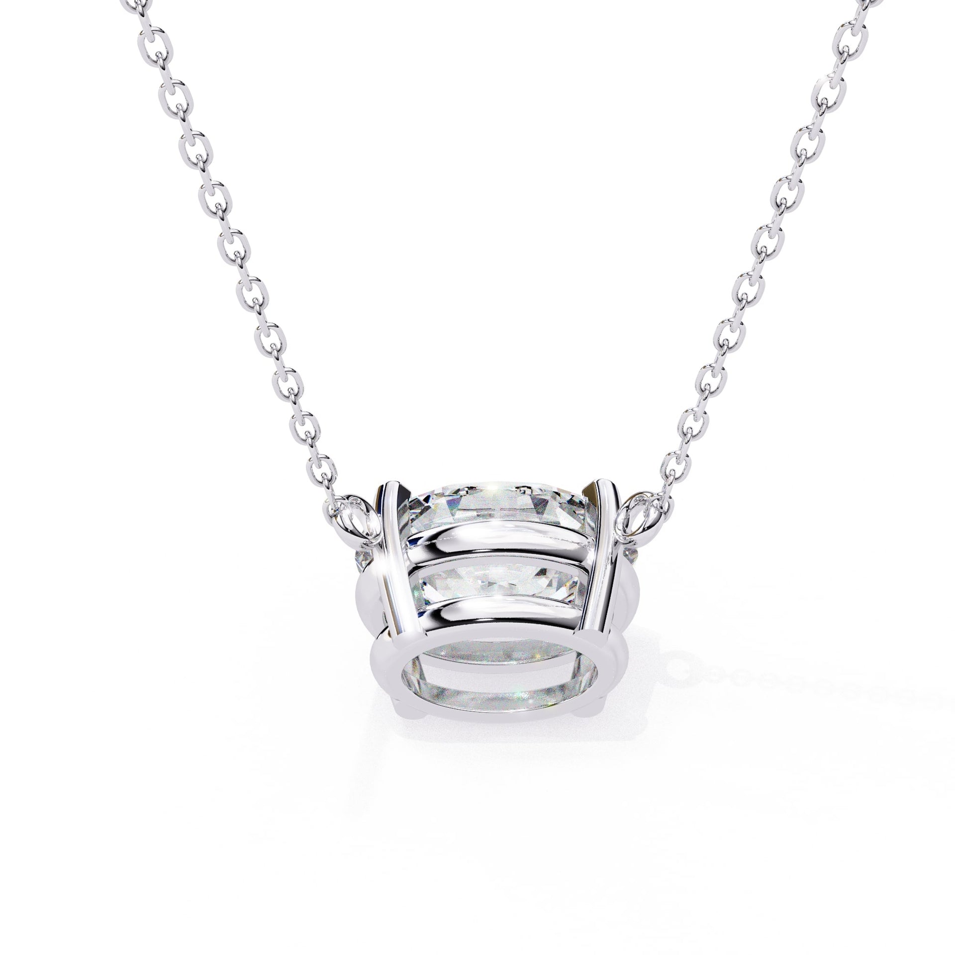 Classic Oval Lab Diamond Basket Pendant