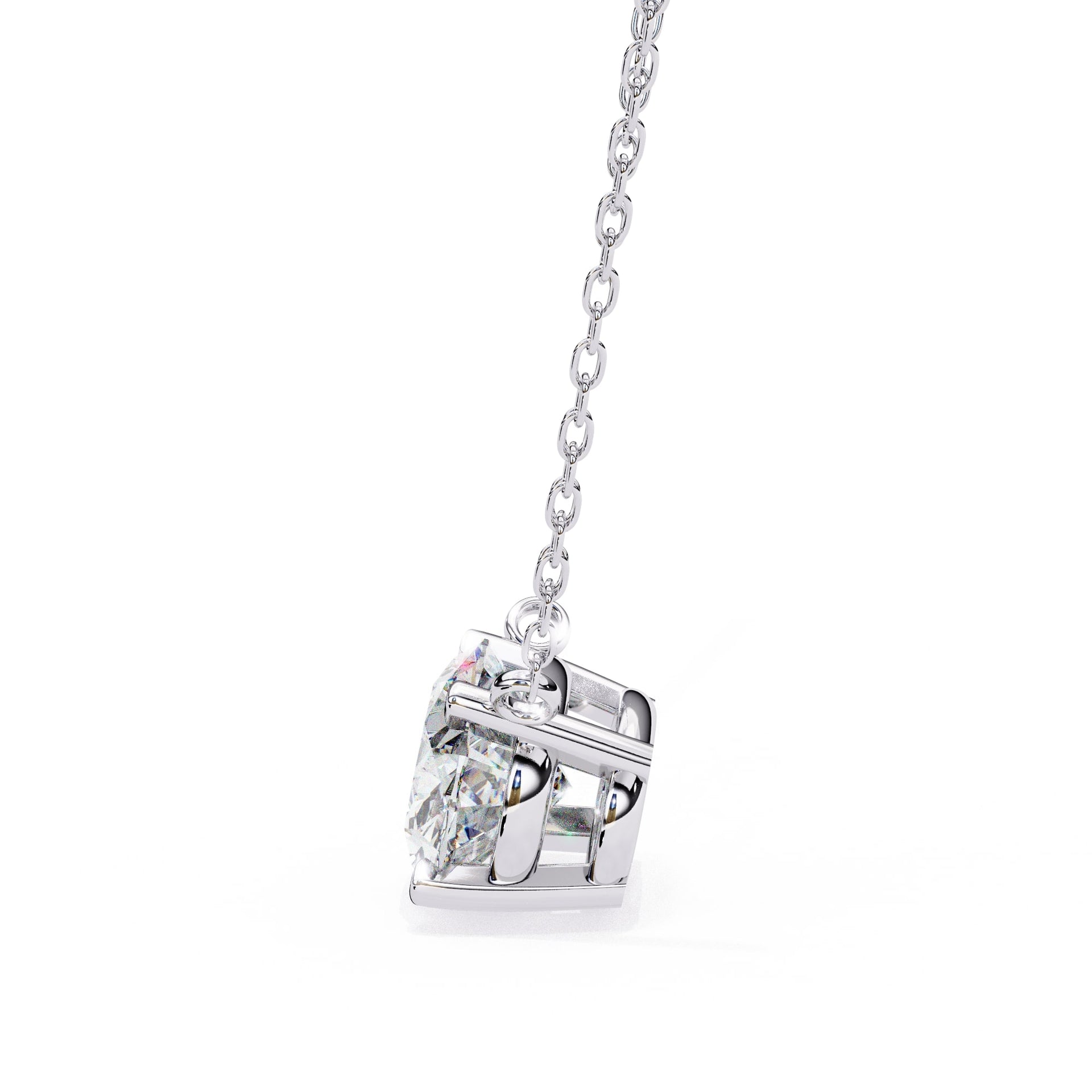 Classic Oval Lab Diamond Basket Pendant