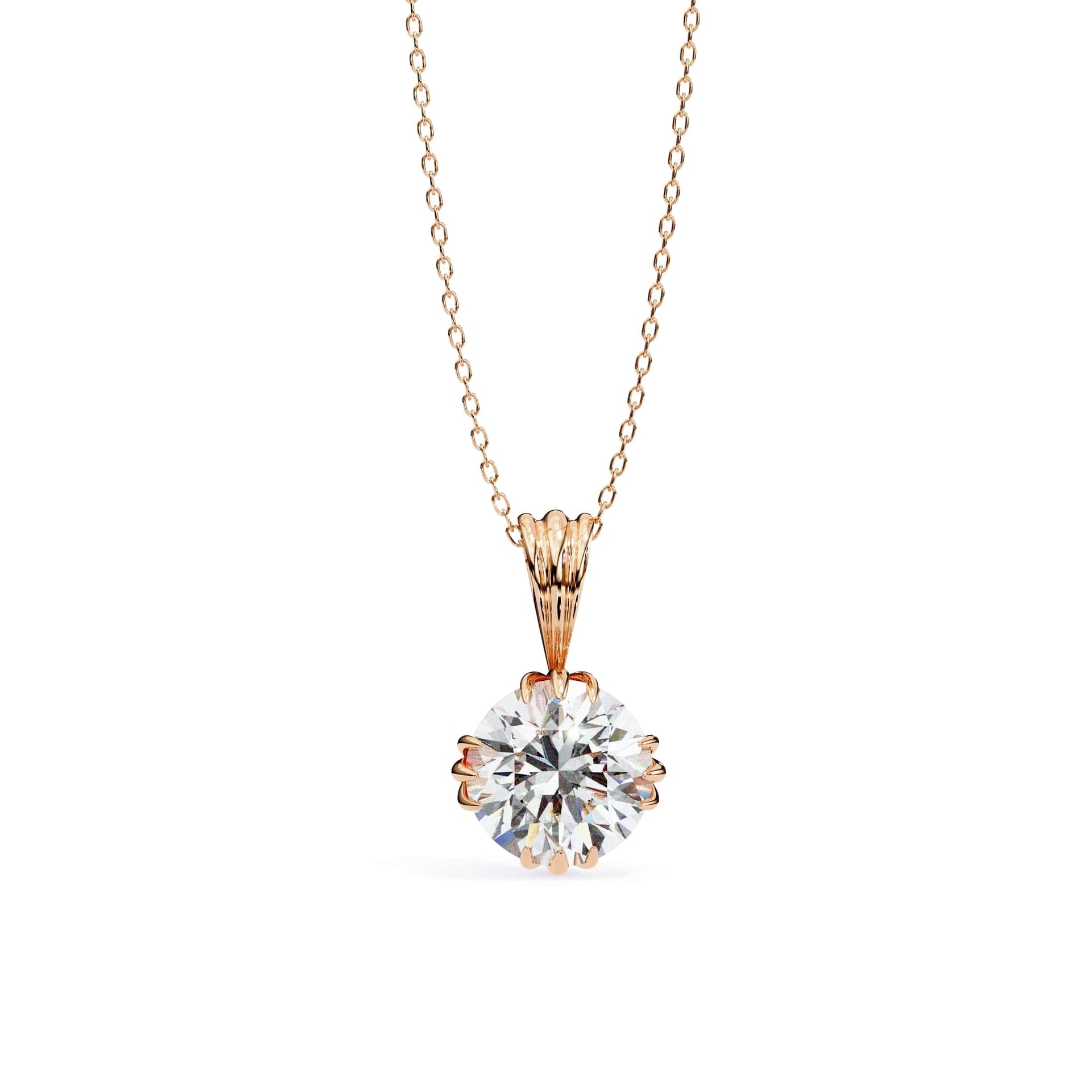 Charming Round Cut Lab Grown Diamond Pendant