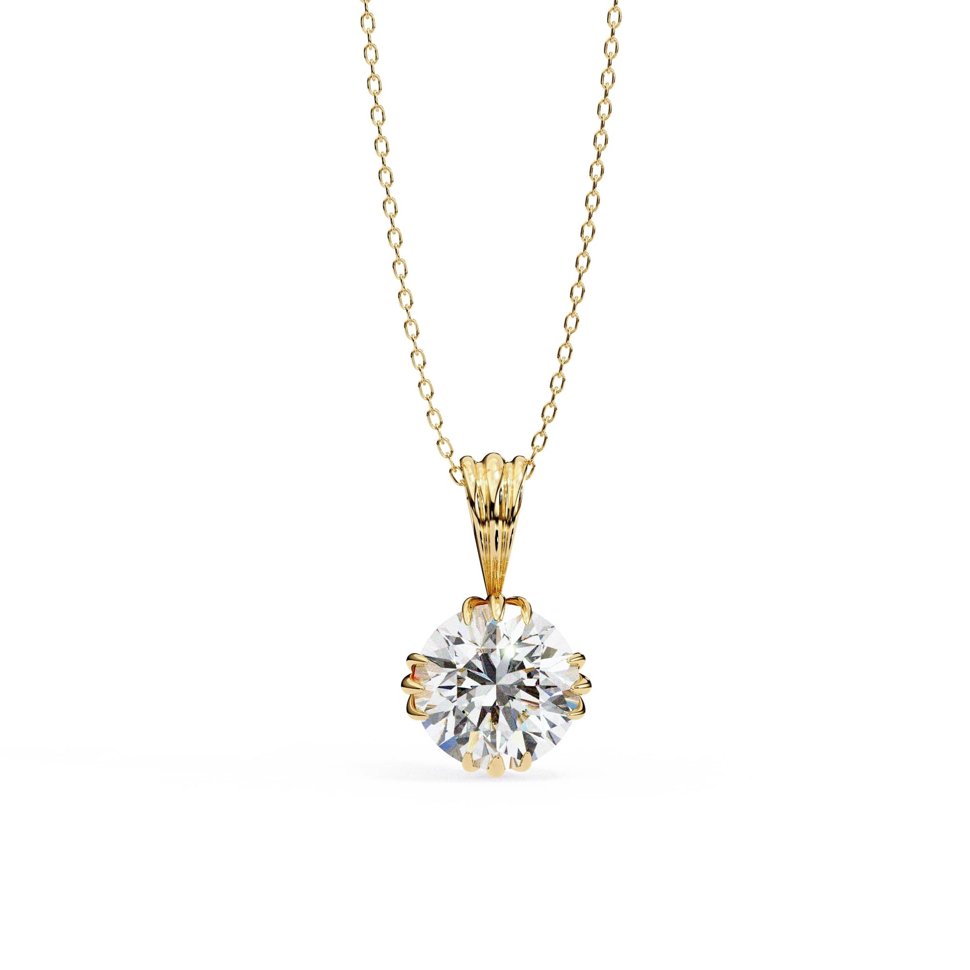 Charming Round Cut Lab Grown Diamond Pendant