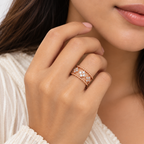 Modern Lab Grown Diamond Perlée Clover Ring
