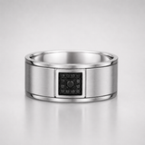 Round Cut Black Diamond Men's Wedding Band