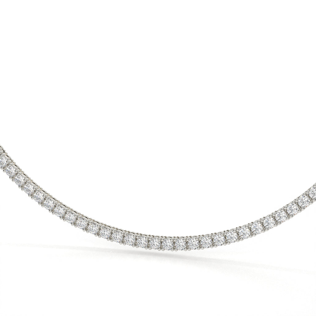 Diamond necklace on a white background