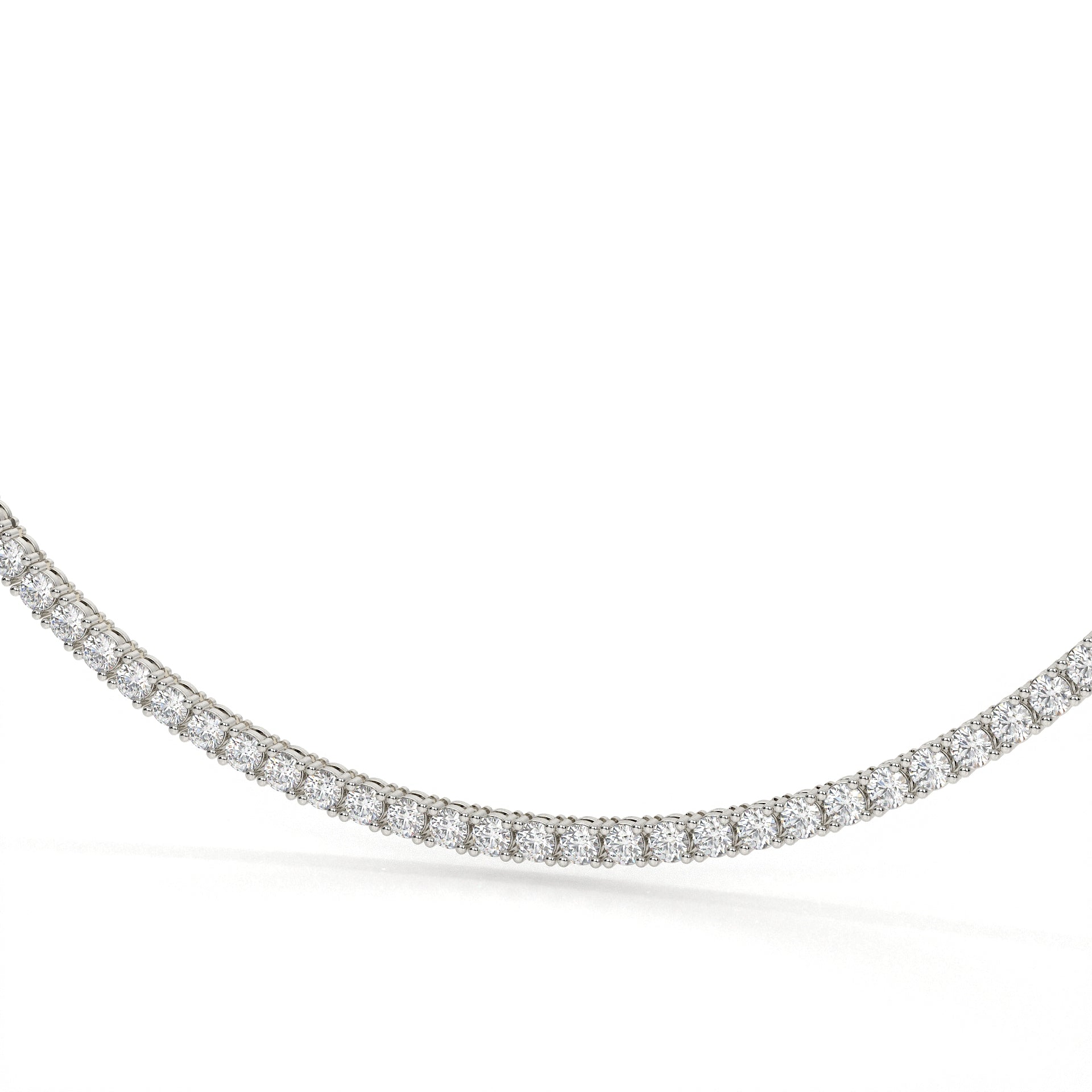 Diamond necklace on a white background